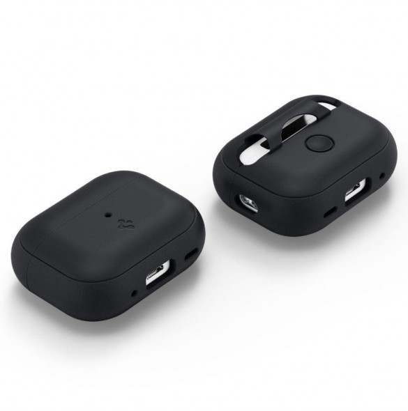 Spigen SILICONE FIT STRAP Apple AIRPODS PRO 1/2 SVART/FANTOMGRÖN