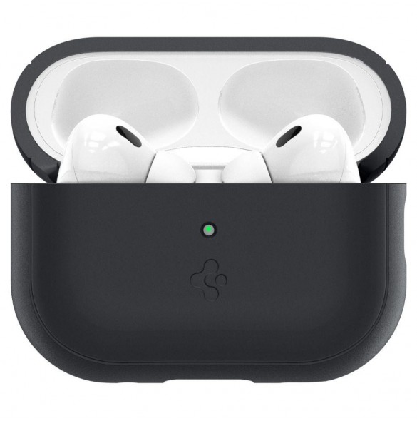 Spigen SILICONE FIT STRAP Apple AIRPODS PRO 1/2 SVART/FANTOMGRÖN