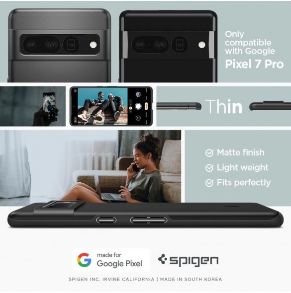 Spigen Thin Fit fodral för Google Pixel 7 Pro svart