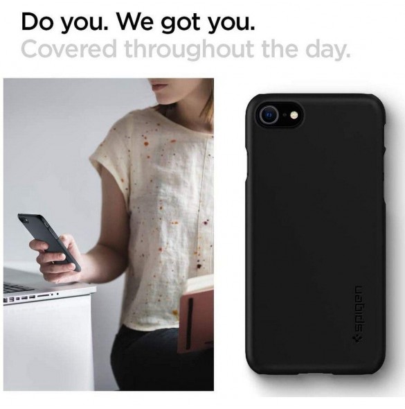 Spigen THIN FIT IPHONE 7/8 / SE 2020 / 2022 SVART