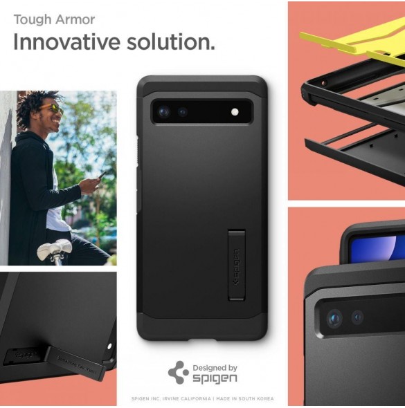 Spigen Tough Armor telefonfodral för Google Pixel 6A svart