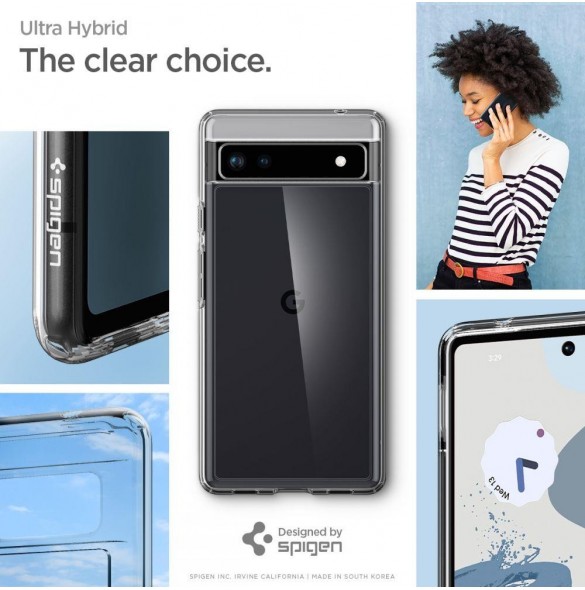 Spigen Ultra Hybrid fodral för Google Pixel 6A transparent