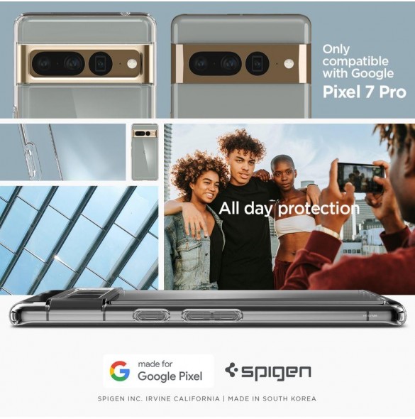 Spigen Ultra Hybrid-fodral för Google Pixel 7 Pro genomskinligt