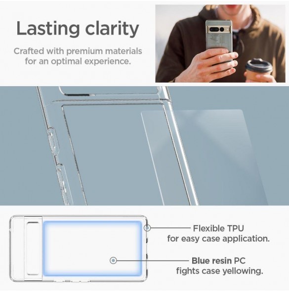 Spigen Ultra Hybrid-fodral för Google Pixel 7 Pro genomskinligt