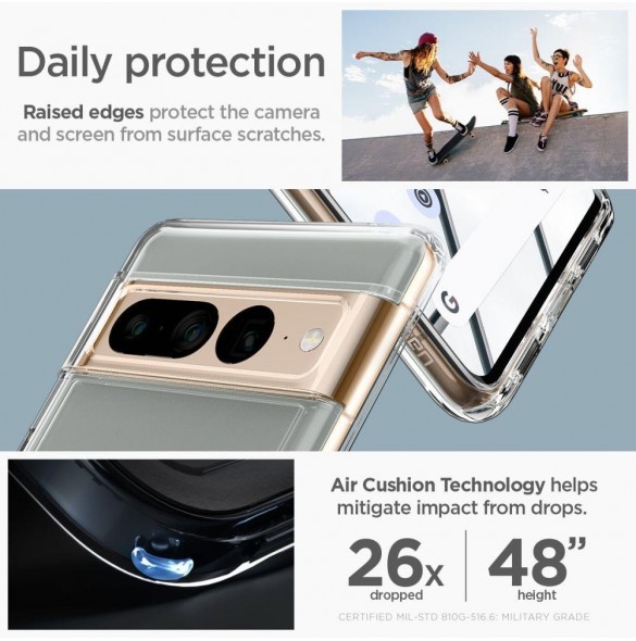 Spigen Ultra Hybrid-fodral för Google Pixel 7 Pro genomskinligt