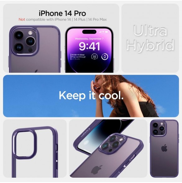 Spigen ULTRA HYBRID IPHONE 14 PRO DEEP LILA
