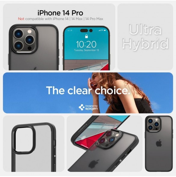 Spigen ULTRA HYBRID IPHONE 14 PRO FROST SVART
