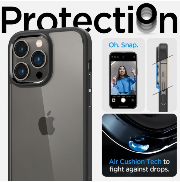 Spigen ULTRA HYBRID IPHONE 14 PRO MATSVART