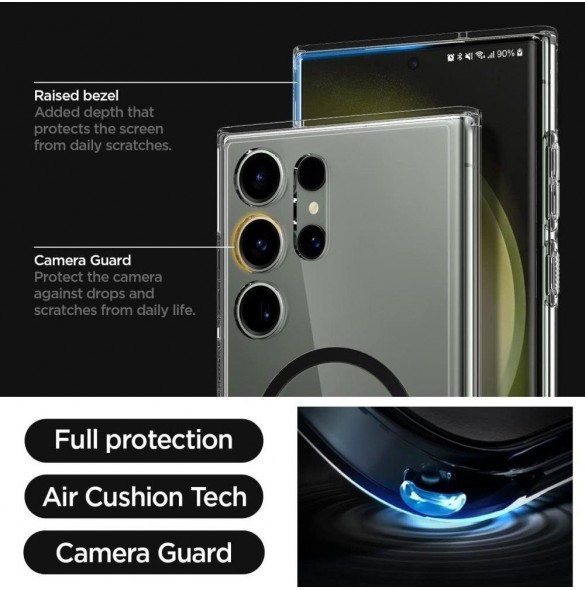 Spigen ULTRA HYBRID ONETAP RING MAGSAFE GALAXY S23 ULTRA SVART