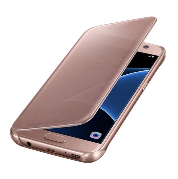 Samsung Galaxy S7 EF-ZG930CZE Clear view cover - Kopparfärgad