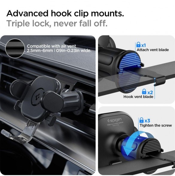 Spigen UTS12 ONETAP UNIVERSAL VENT CAR MOUNT BLACK