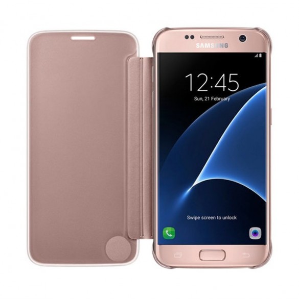 Samsung Galaxy S7 EF-ZG930CZE Clear view cover - Kopparfärgad