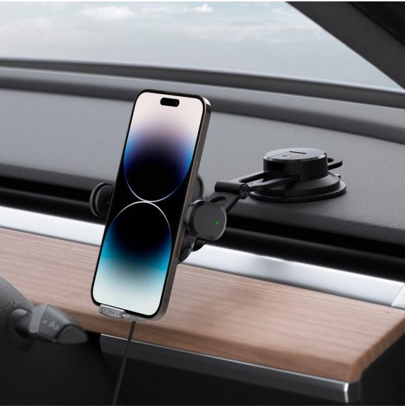 Spigen UTS35W ONETAP UNIVERSAL WINDSHIELD & DASHBOARD CAR MOUNT WIRELESS CHARGER BLACK