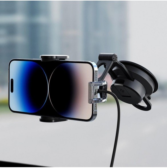 Spigen UTS35W ONETAP UNIVERSAL WINDSHIELD & DASHBOARD CAR MOUNT WIRELESS CHARGER BLACK