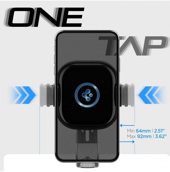 Spigen UTS35W ONETAP UNIVERSAL WINDSHIELD & DASHBOARD CAR MOUNT WIRELESS CHARGER BLACK