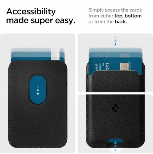 Spigen VALENTINUS MAGSAFE UNIVERSAL MAGNETISK KORTHÅLLARE SVART