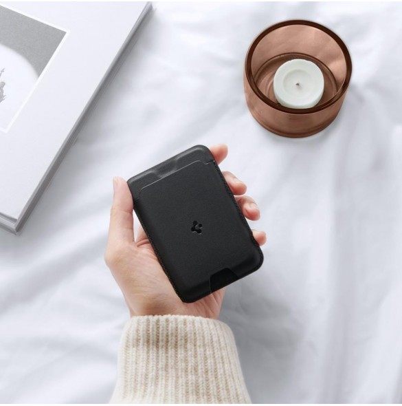 Spigen VALENTINUS MAGSAFE UNIVERSAL MAGNETISK KORTHÅLLARE SVART