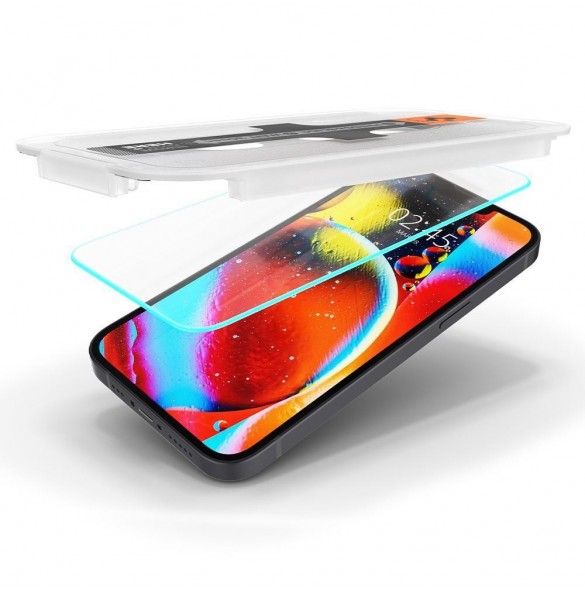 Härdat glas för iPhone 13 / 13 Pro / 14 med Spigen Glas.tR EZ FIT applikator (2 st.)