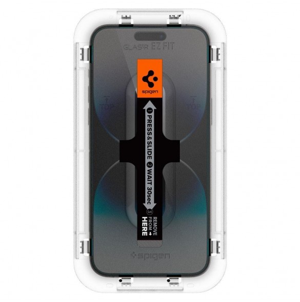 Härdat glas för iPhone 14 Pro Max med Spigen Glas.tR EZ FIT applikator (2 st.)