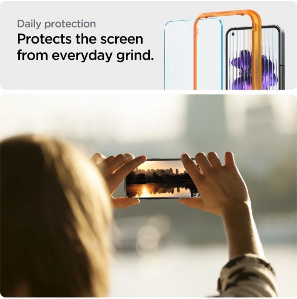 HÄRDAT GLAS Spigen ALM GLAS.TR SLIM 2-PACK INGENTING TELEFON 1 CLEAR