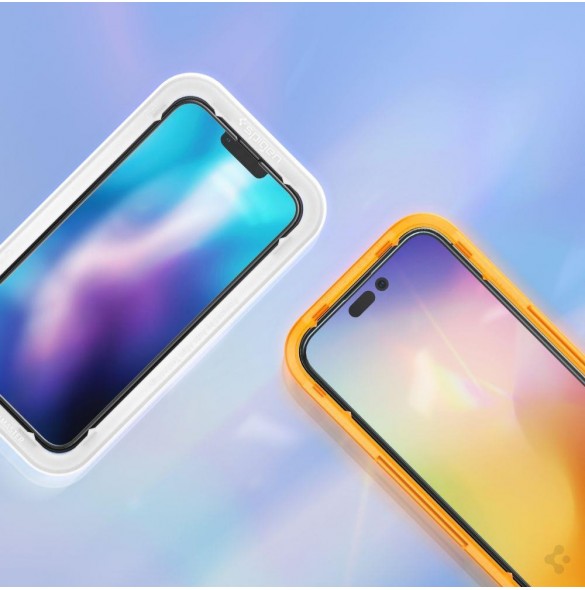 HÄRDAT GLAS Spigen ALM GLASS FC 2-PACK IPHONE 14 PRO SVART