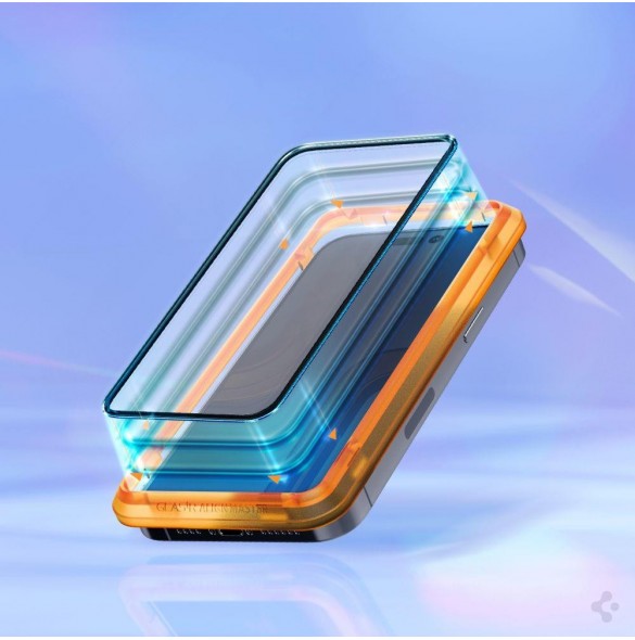HÄRDAT GLAS Spigen ALM GLASS FC 2-PACK IPHONE 14 PRO SVART