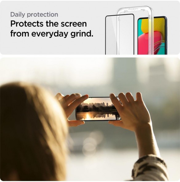 HÄRDAT GLAS Spigen ALM GLASS FC GALAXY M53 5G SVART