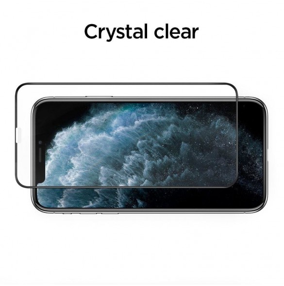 HÄRDAT GLAS Spigen ALM GLASS FC IPHONE 11 PRO MAX SVART