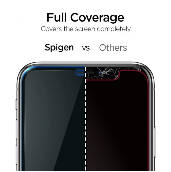 HÄRDAT GLAS Spigen ALM GLASS FC IPHONE 11 PRO MAX SVART