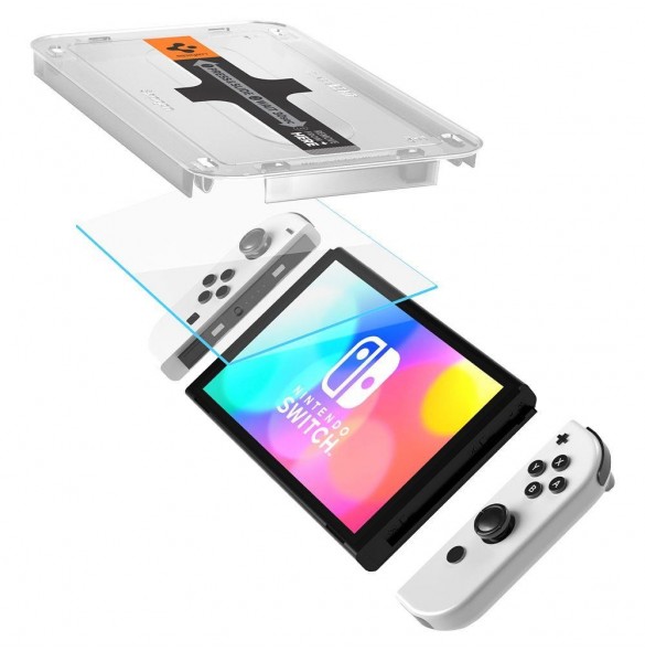 HÄRDAT GLAS Spigen GLAS.TR "EZ FIT" 2-PACK NINTENDO SWITCH OLED