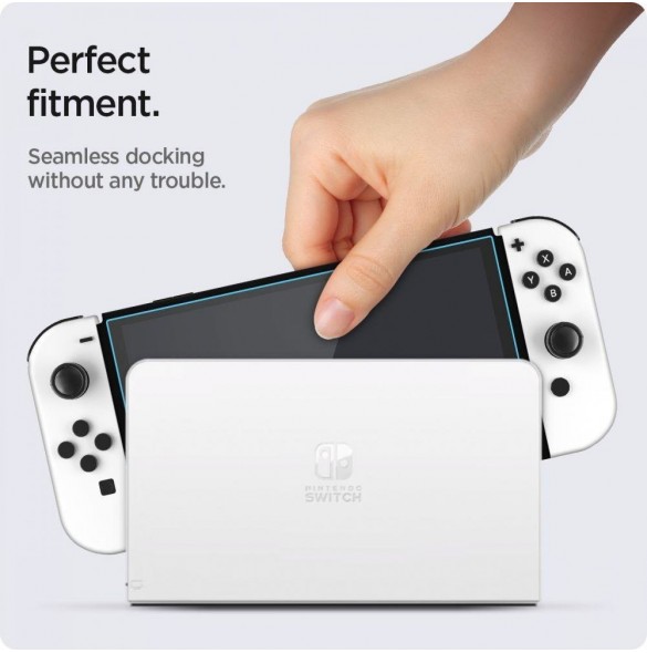 HÄRDAT GLAS Spigen GLAS.TR "EZ FIT" 2-PACK NINTENDO SWITCH OLED