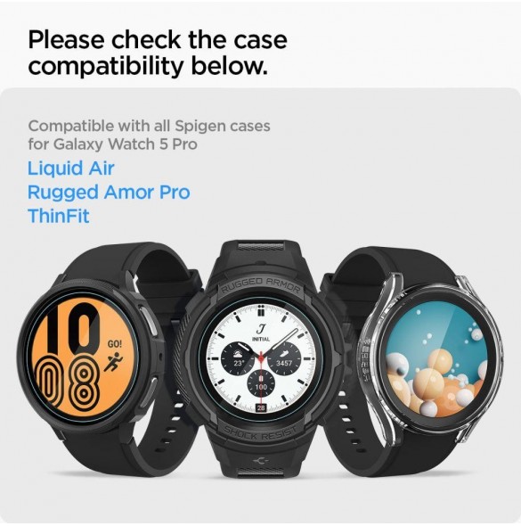 HÄRDAT GLAS Spigen GLAS.TR "EZ-FIT" 2-PACK GALAXY Watch 5 PRO (45 MM)