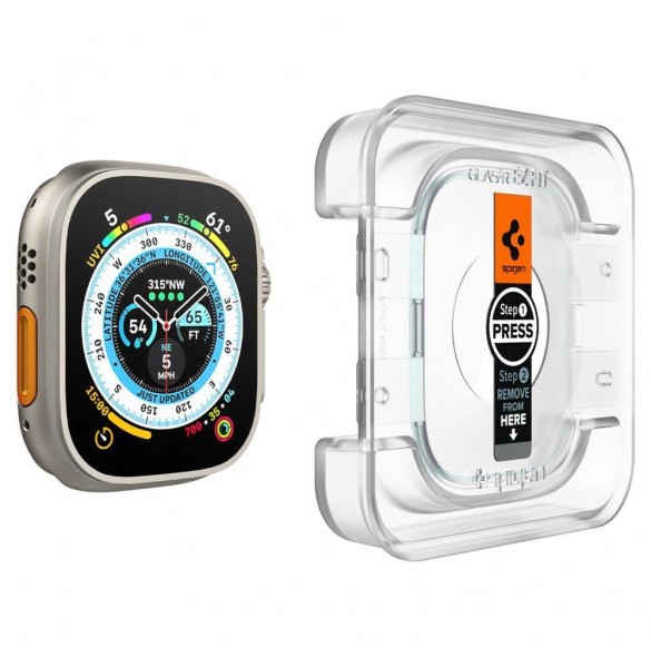 HÄRDAT GLAS Spigen GLAS.TR" EZ FIT" 2-PACK Apple Watch ULTRA (49 MM) CLEAR