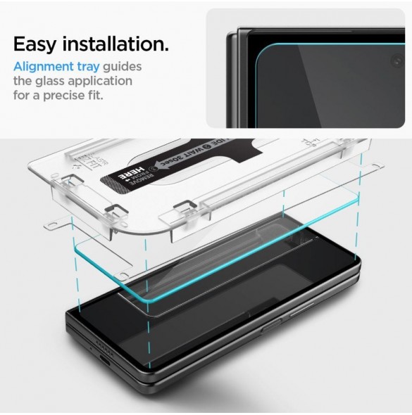 HÄRDAT GLAS Spigen GLAS.TR" EZ FIT" 2-PACK GALAXY Z Fold 5 CLEAR