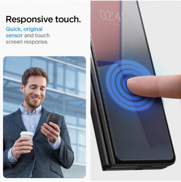 HÄRDAT GLAS Spigen GLAS.TR" EZ FIT" 2-PACK GALAXY Z Fold 5 CLEAR