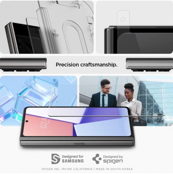 HÄRDAT GLAS Spigen GLAS.TR" EZ FIT" 2-PACK GALAXY Z Fold 5 CLEAR