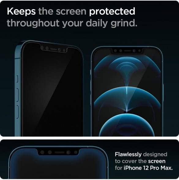 HÄRDAT GLAS Spigen GLAS.TR" EZ FIT" 2-PACK IPHONE 12 PRO MAX