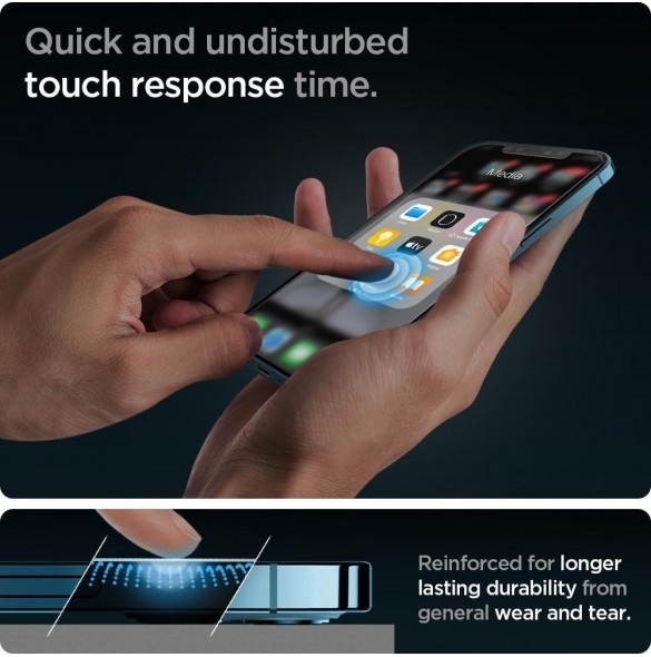 HÄRDAT GLAS Spigen GLAS.TR" EZ FIT" 2-PACK IPHONE 12 PRO MAX