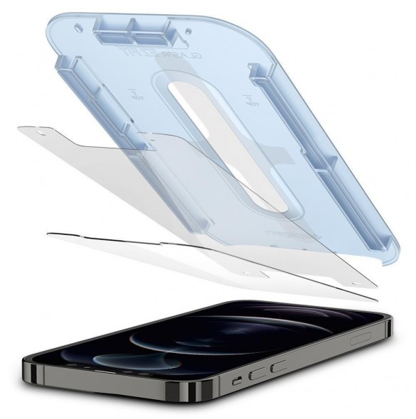 HÄRDAT GLAS Spigen GLAS.TR" EZ FIT" 2-PACK IPHONE 12/12 PRO