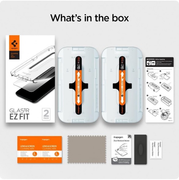 HÄRDAT GLAS Spigen GLAS.TR" EZ FIT" 2-PACK IPHONE 12/12 PRO