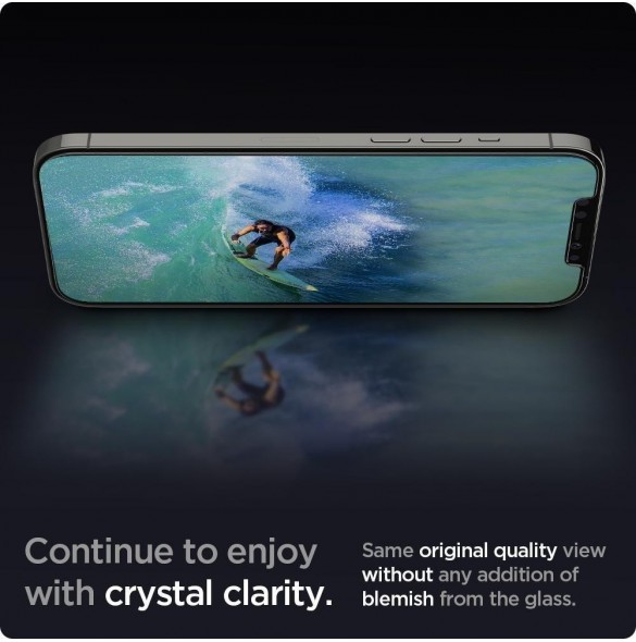 HÄRDAT GLAS Spigen GLAS.TR" EZ FIT" 2-PACK IPHONE 12/12 PRO