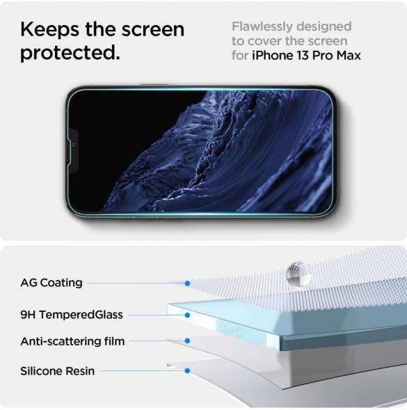HÄRDAT GLAS Spigen GLAS.TR" EZ FIT" IPHONE 13 / 13 PRO / 14