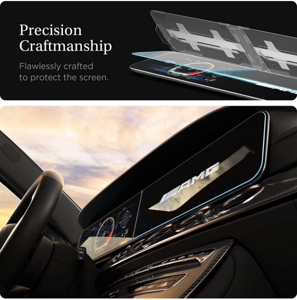 HÄRDAT GLAS Spigen GLAS.TR" EZ FIT" SET Mercedes E-KLASS 2020 / 2021