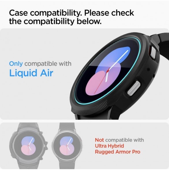 HÄRDAT GLAS Spigen GLAS.TR" EZ-FIT" 2-PACK GALAXY Watch 4/5 (40 MM)
