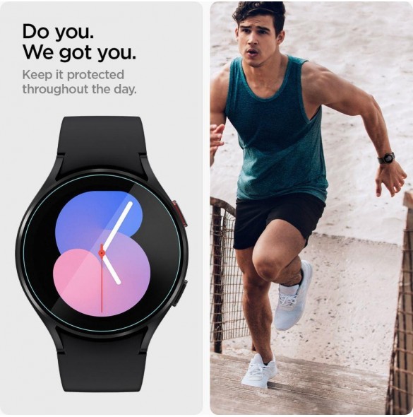 HÄRDAT GLAS Spigen GLAS.TR" EZ-FIT" 2-PACK GALAXY Watch 4/5 (40 MM)