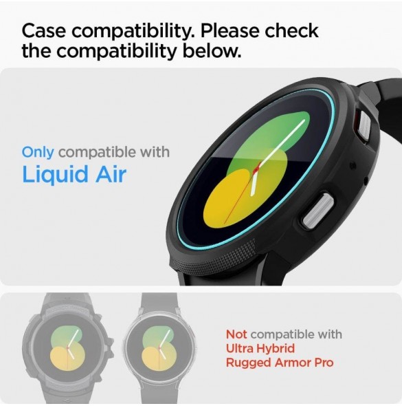 HÄRDAT GLAS Spigen GLAS.TR" EZ-FIT" 2-PACK GALAXY Watch 4/5 (44 MM)