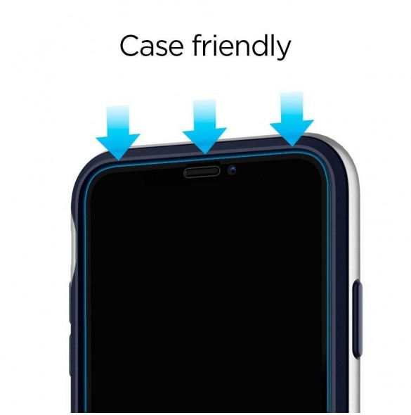 HÄRDAT GLAS Spigen GLASS FC 2-PACK IPHONE 11 PRO SVART