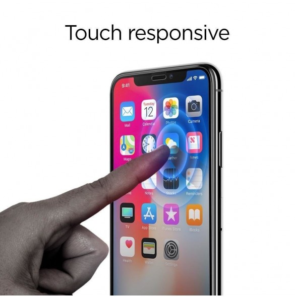 HÄRDAT GLAS Spigen GLASS FC 2-PACK IPHONE 11 PRO SVART