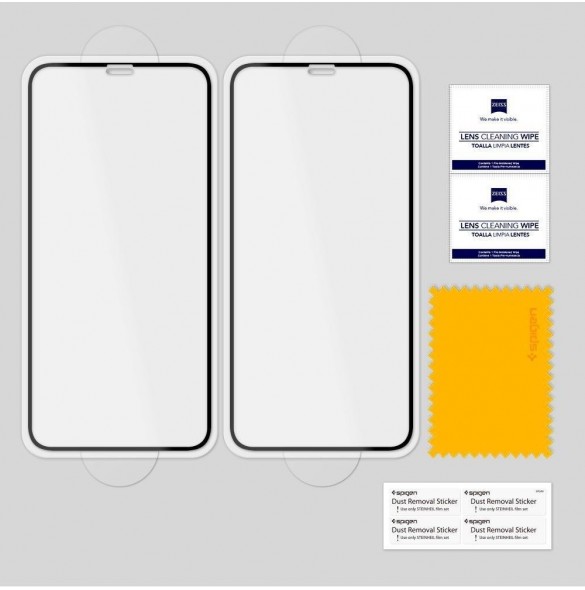 HÄRDAT GLAS Spigen GLASS FC 2-PACK IPHONE 11 PRO SVART