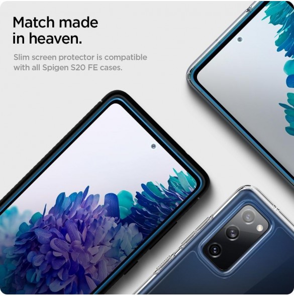 HÄRDAT GLAS Spigen GLASS FC GALAXY S20 FE SVART
